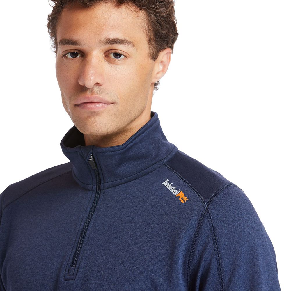 Timberland Mens Sweatshirts PRO® Understory Quarter-Zip Fleece - Navy - India NQ1734569